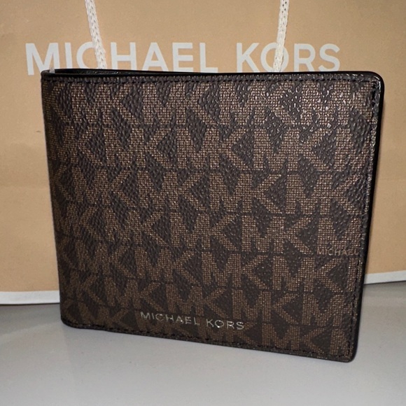 Michael Kors Dark Brown Monogram Wallet - Picture 3 of 6